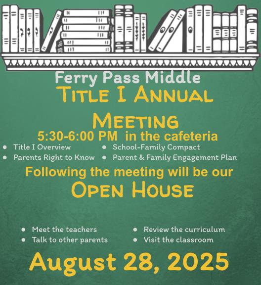  FPMS: Title I Meeting August 28, 5:30 - 6 pm 
